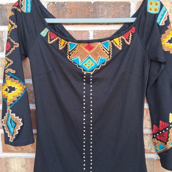 🐴 NWT Vintage Collection Western Musketeer Embroidered Beaded Southwest Top XS - Picture 2 of 8